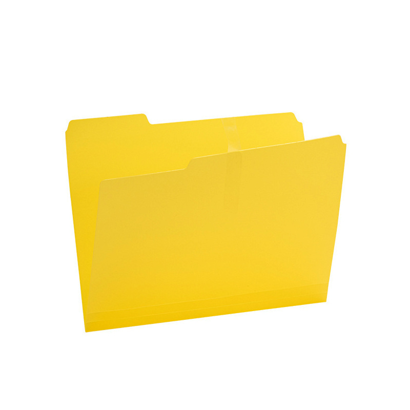 custom yellow red blue green purple color universal top tabs PP plastic manila file presentation folders