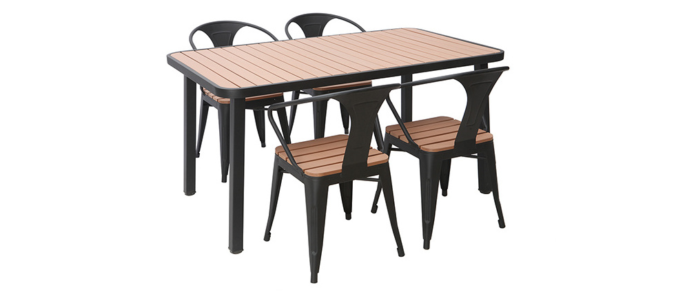 Best seller water resistant plastic composite wood dining  table garden patio outdoor furniture