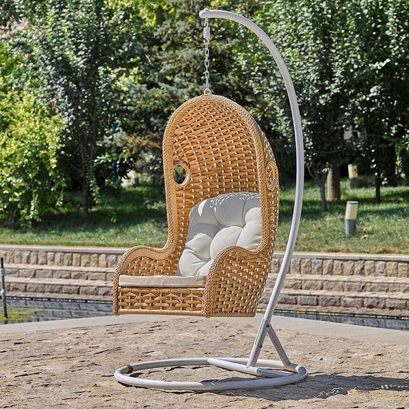 Hot Sale New design Wicker PE rattan Swing Seat Outdoor Patio Swing  Egg Chair Garden Relax Hanging Chair