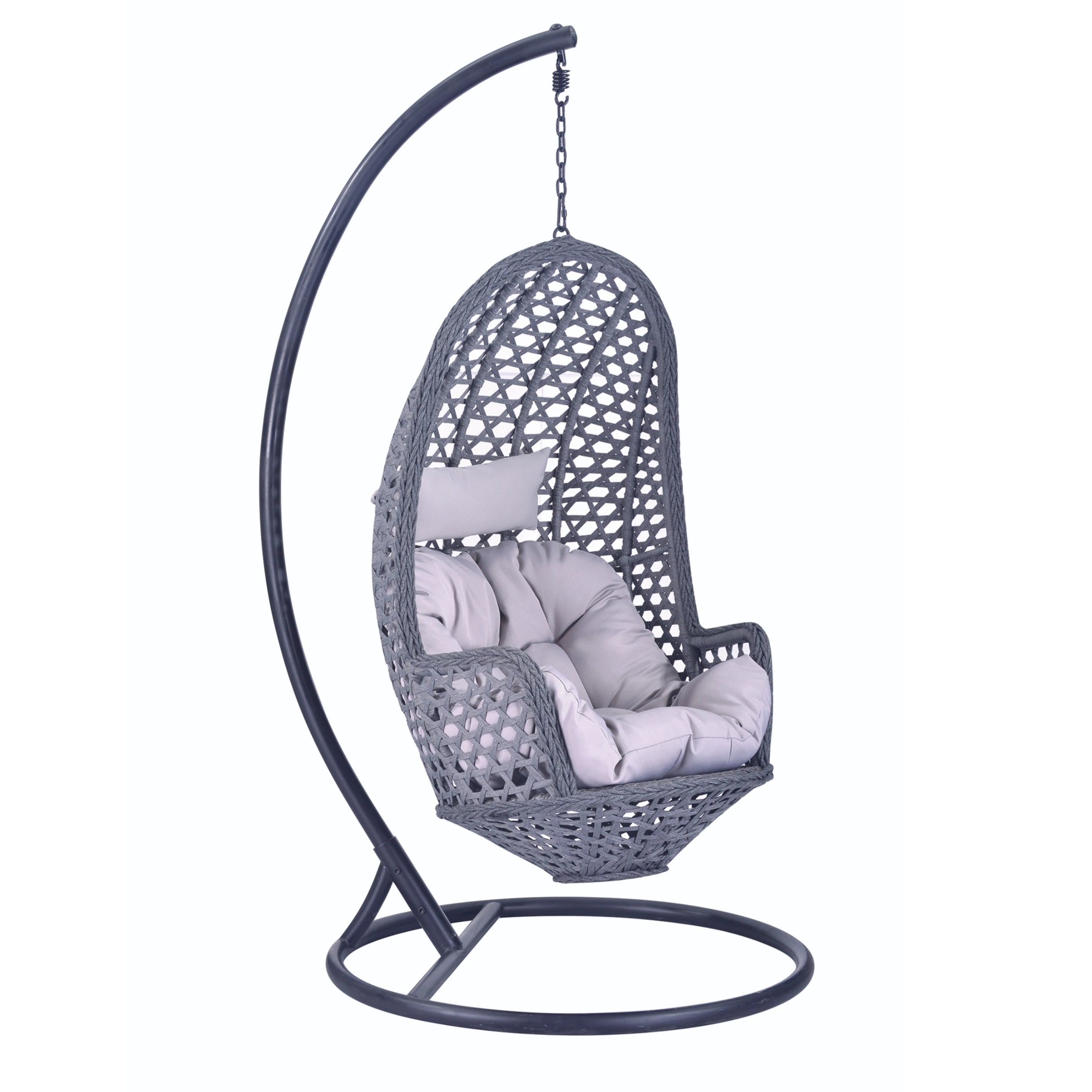 Best Selling  modern New design UV-proof hand-weaved woven-belt swing chair garden hanging chair