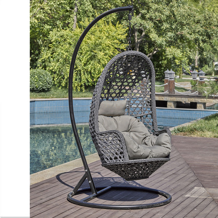 Best Selling  modern New design UV-proof hand-weaved woven-belt swing chair garden hanging chair