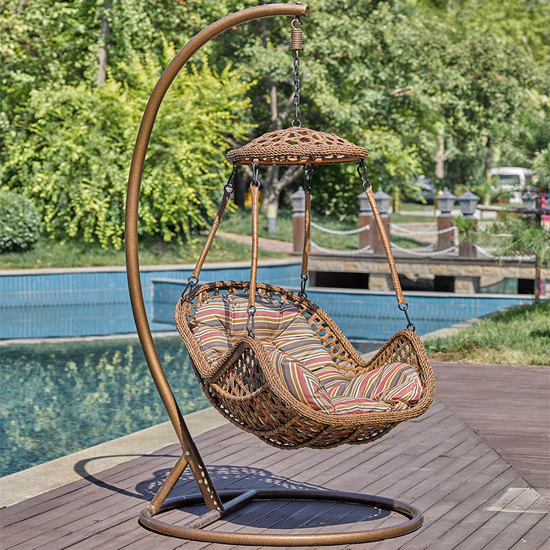 Gold Two Person Hanging Swing Chair For Bedroom Automatic Hammock Egg Glass Swings Adults Indoor Wrought Iron Importer