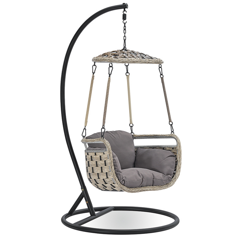 Outdoor Single Seat Rattan Egg Modern Ceiling Swings Garden 4 Seater Swinging Chair Nordic Swing Without Stand White Hanging