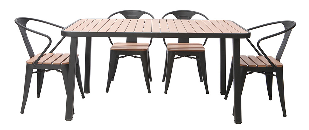 Best seller water resistant plastic composite wood dining  table garden patio outdoor furniture