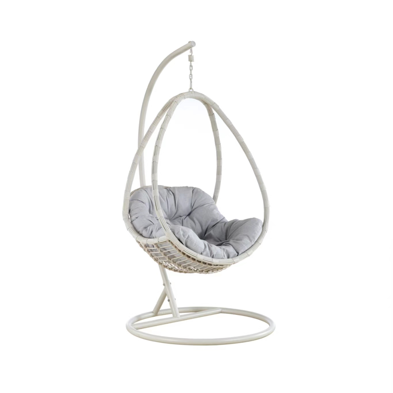 Wholesale Modern Style Outdoor Garden Hanging Egg Chair Durable Material Furniture PE Rattan Swing Chair and Stand