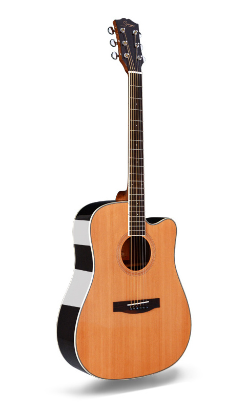 China OEM manufacturer custom logo brand solid Cedar and rosewood acoustic guitar