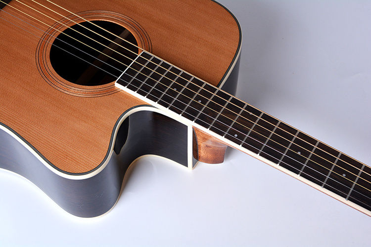 China OEM manufacturer custom logo brand solid Cedar and rosewood acoustic guitar