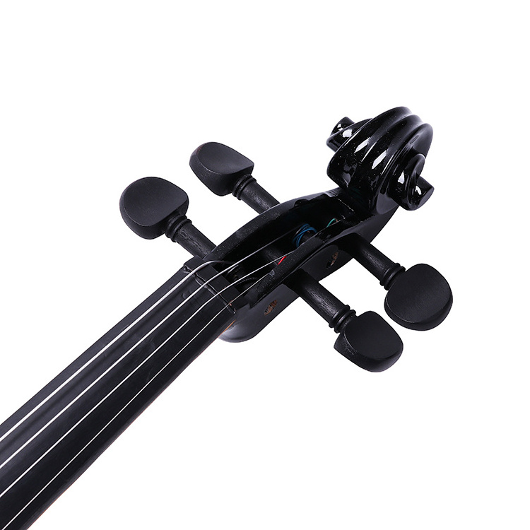 OEM wholesaler price 4/4 Full Size student silent solid wood built-in pickup electric violin electrico violino