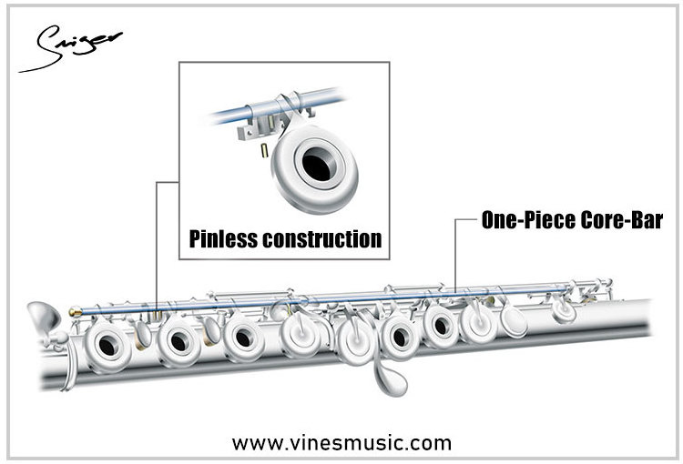 Wholesale Closed Hole C tone 16 Key flute musical instrument brass Nickel Silver Plated flute