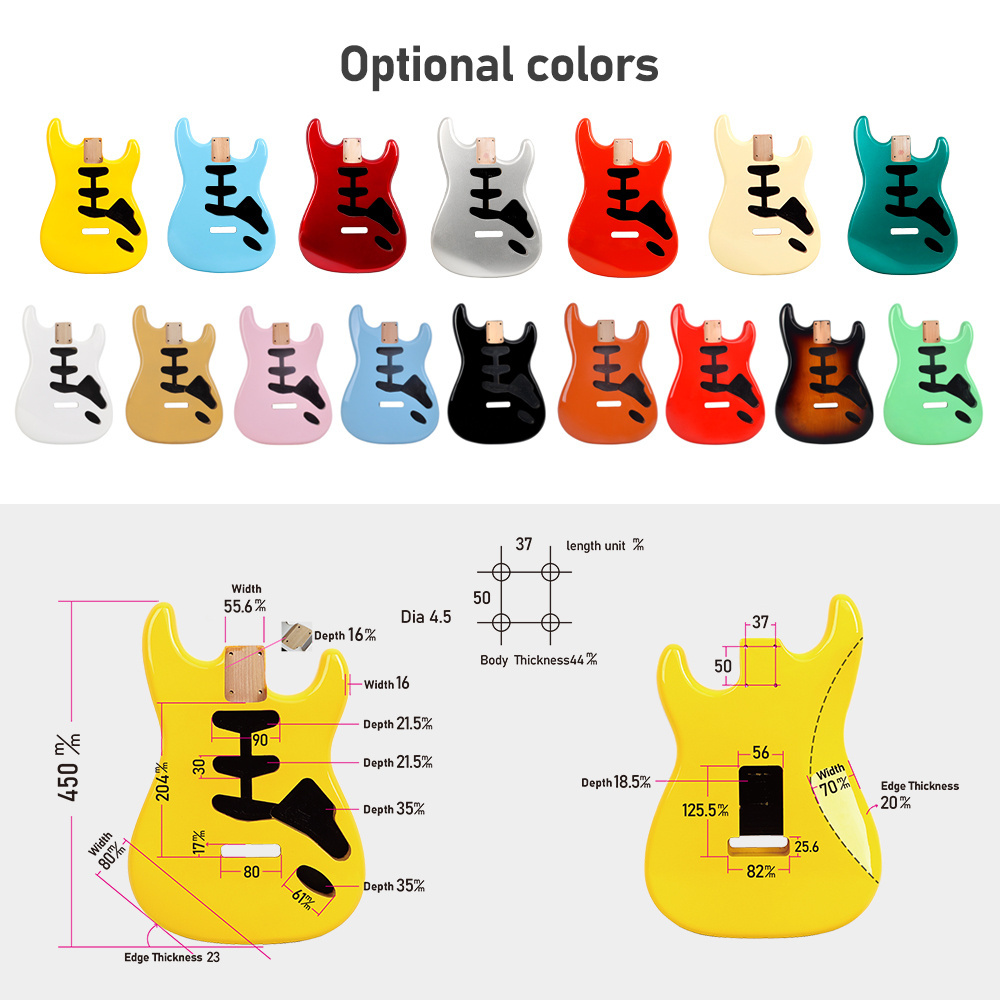 Wholesale ST/TL alder electric guitar body guitar neck with DIY guitar kit