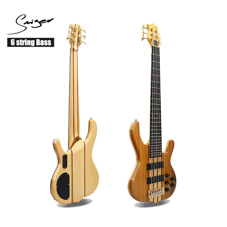 oem wholesale price chinese neck through body korea 6 strings professional electric bass guitar