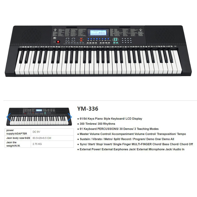 Professional OEM electronic organ piano keyboard with 61 keys music instruments keyboard