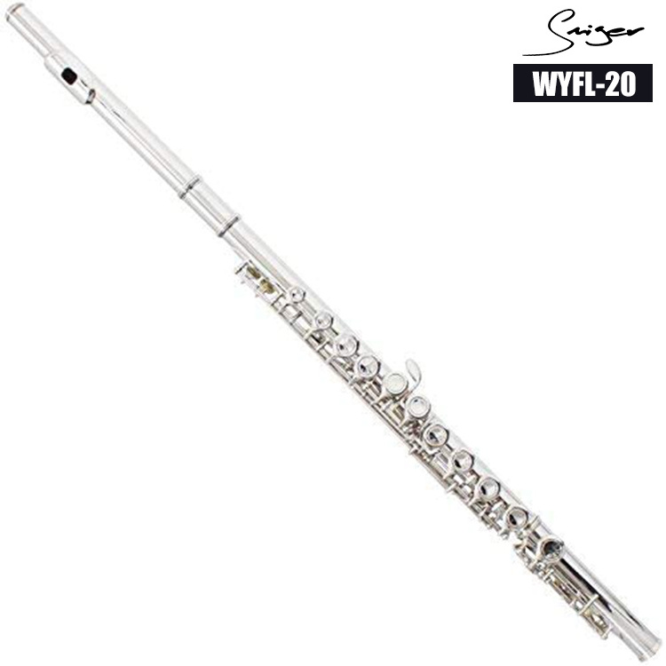 Wholesale Closed Hole C tone 16 Key flute musical instrument brass Nickel Silver Plated flute