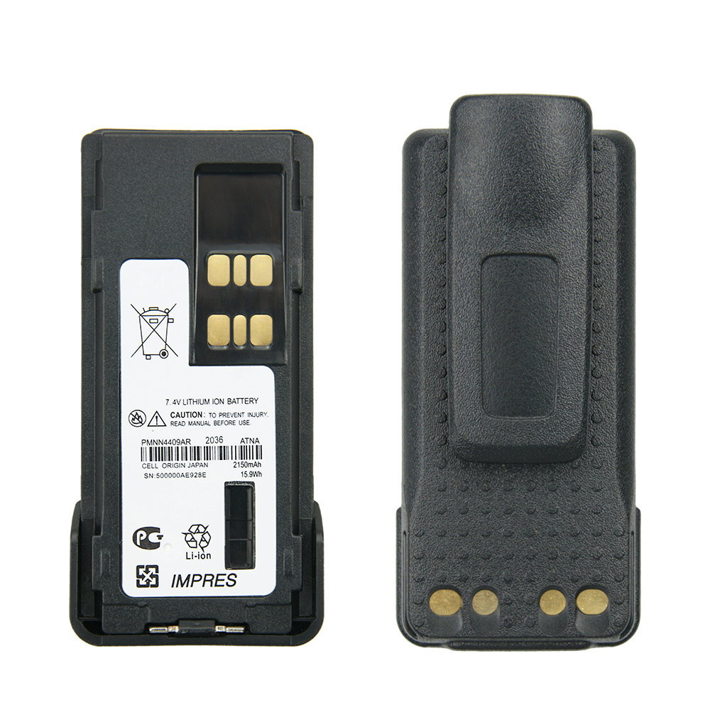 7.4V 2150mAh PMNN4409AR IMPRES Battery for Motorola XPR3300 XPR3500 Two Way Radios Replacement Battery with Belt Clip