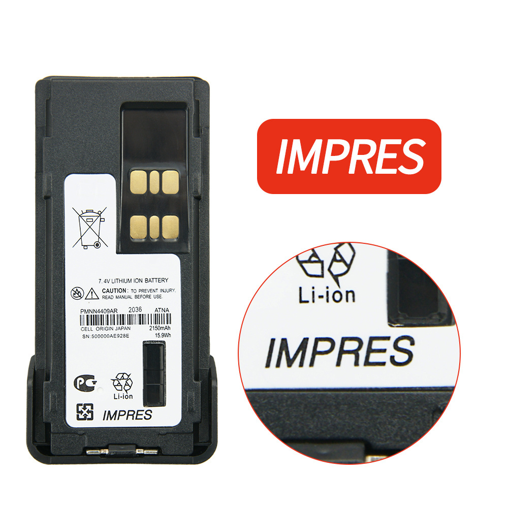 7.4V 2150mAh PMNN4409AR IMPRES Battery for Motorola XPR3300 XPR3500 Two Way Radios Replacement Battery with Belt Clip