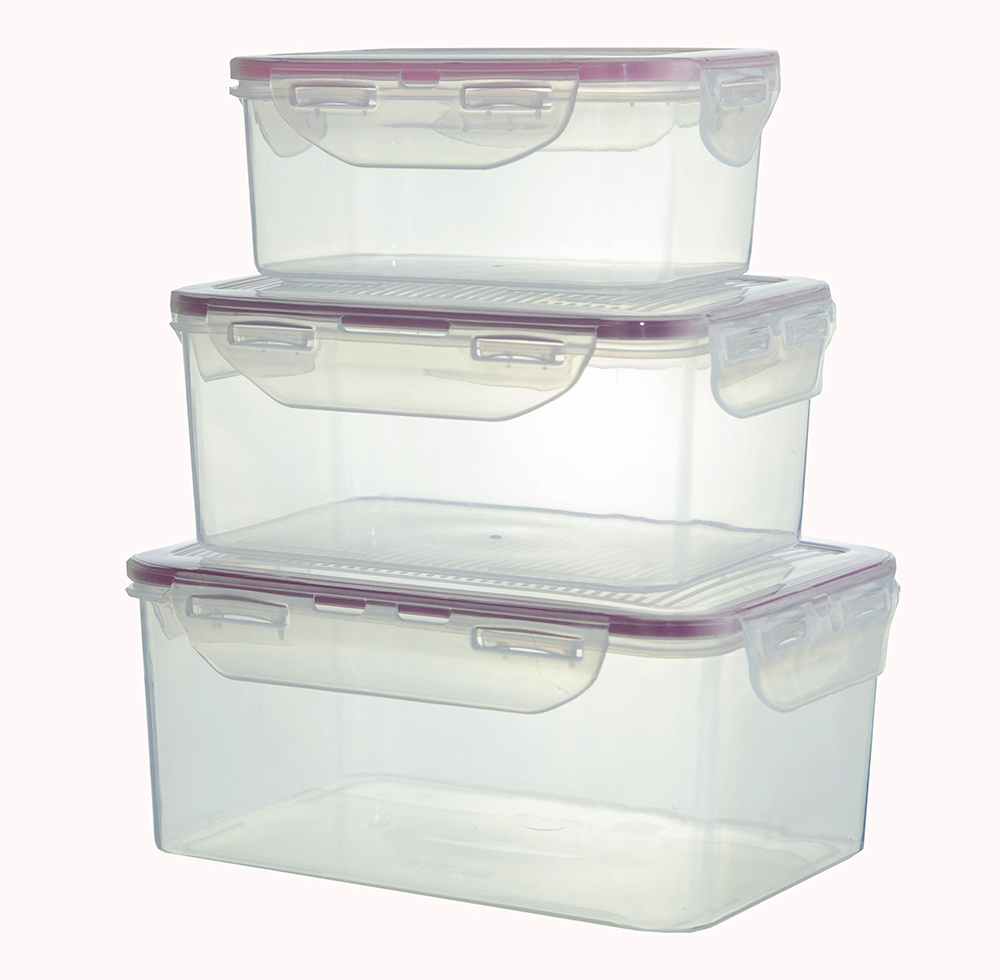 3PCS BPA Free Kitchen and Pantry Organization Clear Airtight Food Storage Containers Set with Lids Fast and Simple Lock