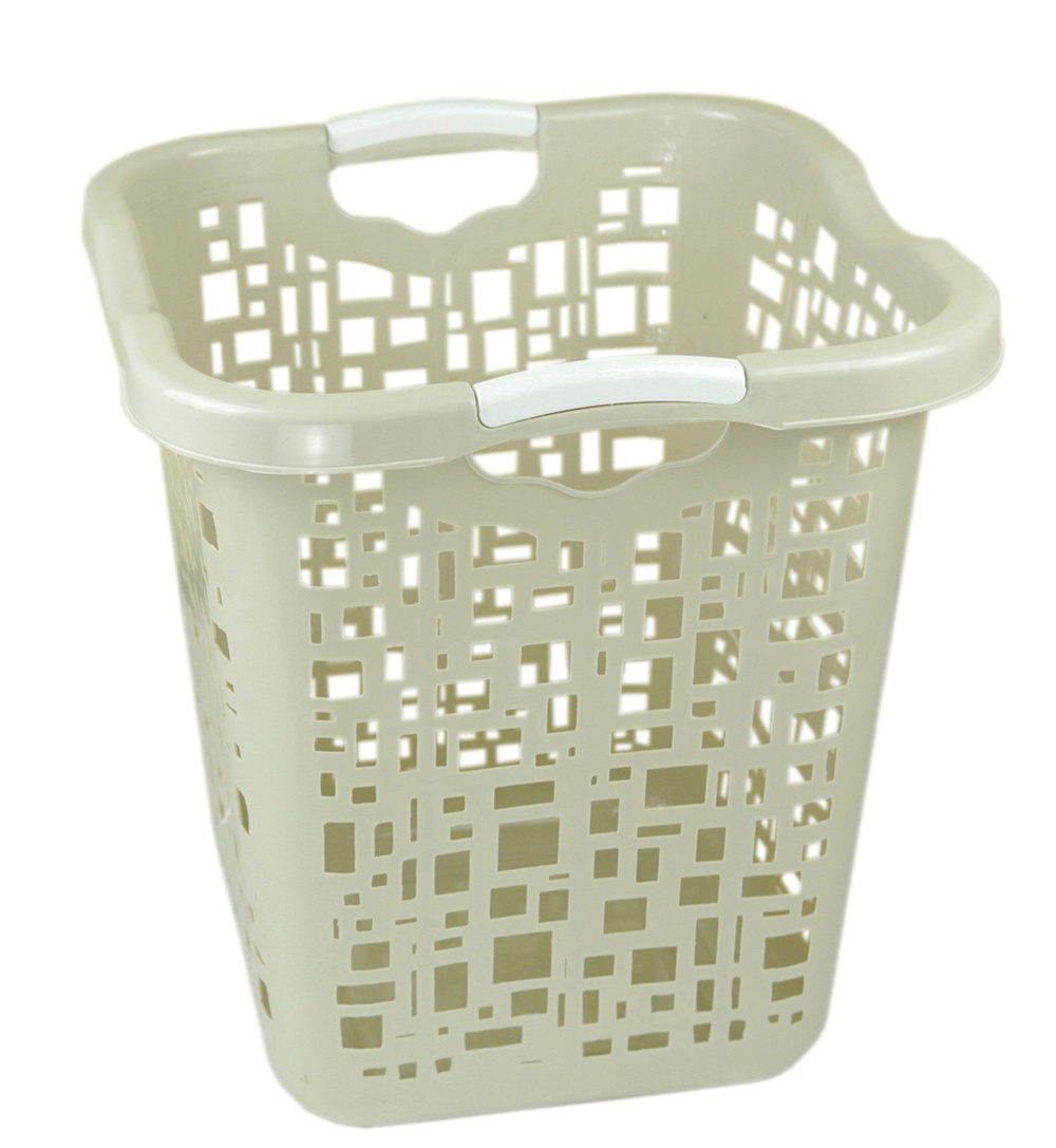 70 Liter Hamper with Cutout Handles Washing Bin Dirty Clothes Storage Bathroom Bedroom Closet Plastic Laundry Basket