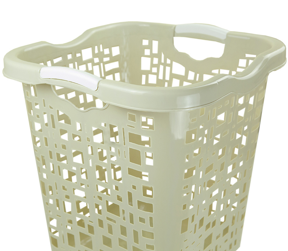 70 Liter Hamper with Cutout Handles Washing Bin Dirty Clothes Storage Bathroom Bedroom Closet Plastic Laundry Basket