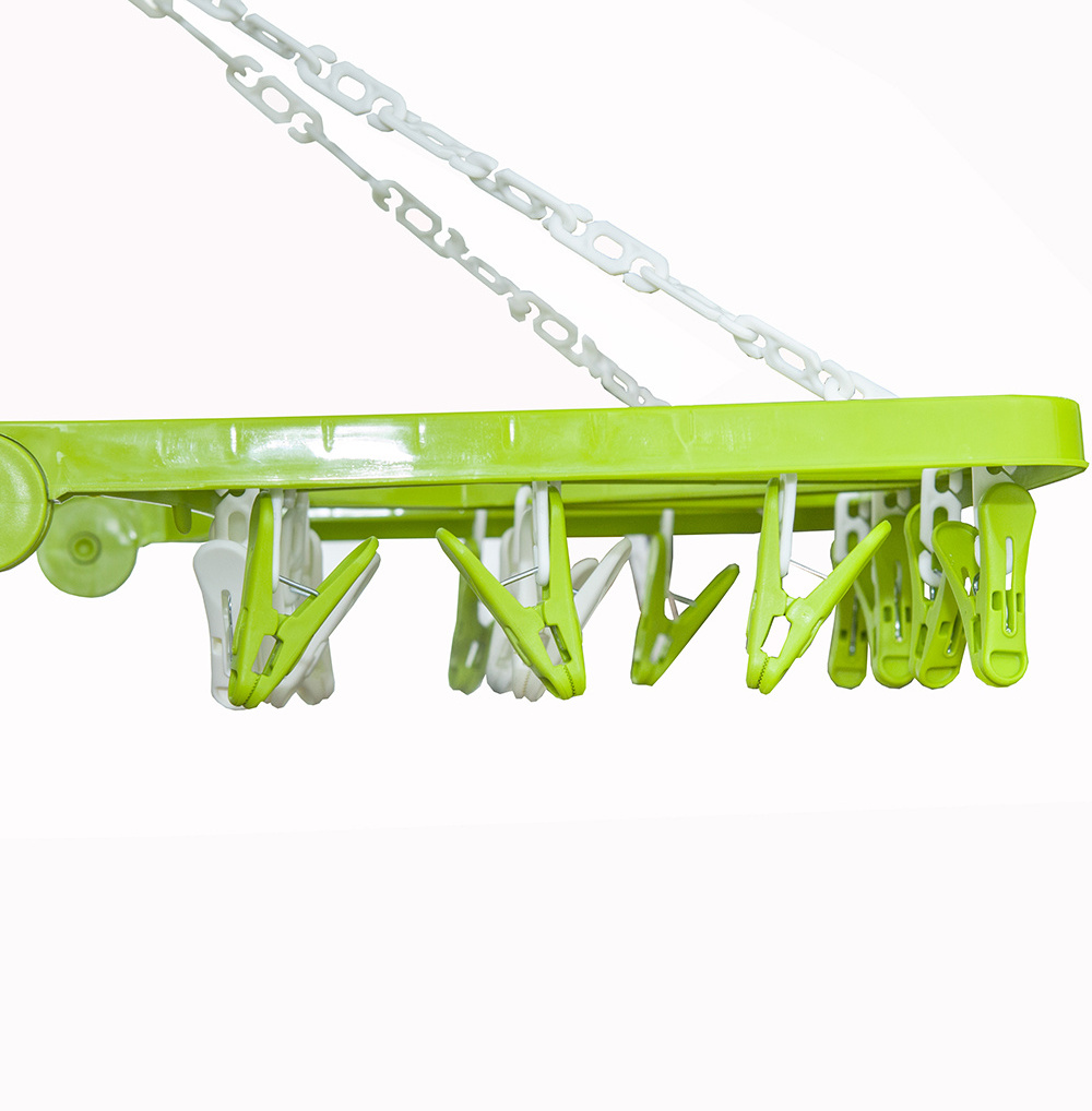 32 Clips Plastic Laundry Clothesline Hanging Rack Drying Clothes Hanger Clothespins Windproof Pegs Hook for Drying Small Clothes