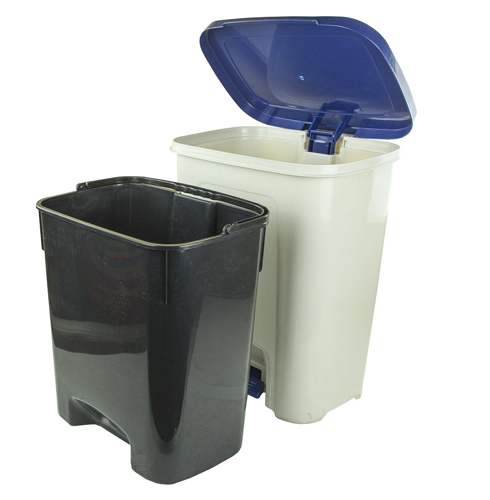 Trash Can Garbage Can Dustbin Kitchen Rubbish Bin Foot Pedal 25L Inner Basket Plastic Kitchen Waste Bins