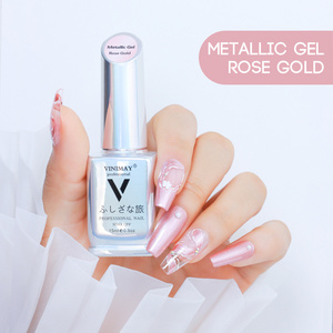 Vinimay Professional 3 colors metal painting gel polish nail art metallic mirror nail polish uv gel paint full colours no wipe