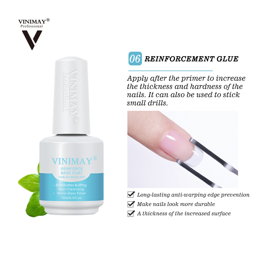 Vinimay Hot Sale Sealant Primer Easy Soak Off UV Gel Polish long lasting Base And Top Coat Gel Nail Polish Wholesale