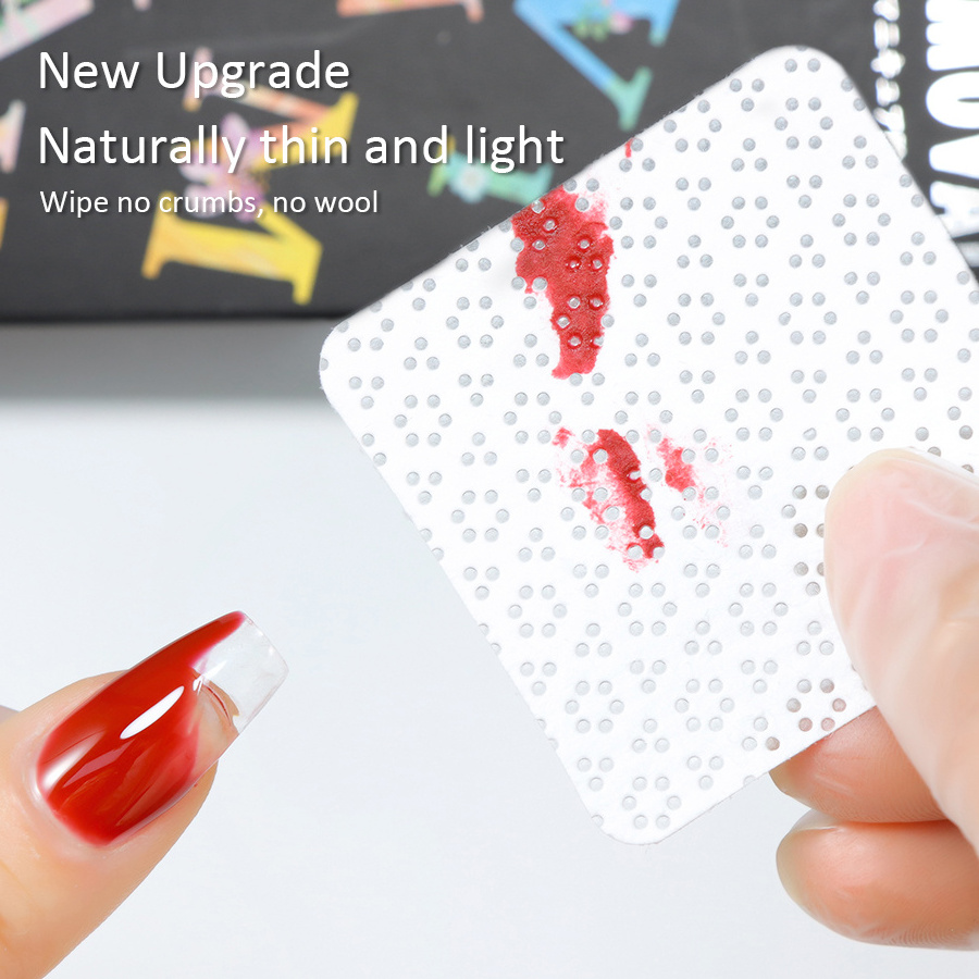 Vinimay igh quality Lint-free nail wipes Square cosmetic cotton pads disposable nonmove nail polish cleaning wipes