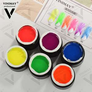 Fluorescent drawing glue VINIMAY new elastic drawing glue one stroke color paint glue Luminous spider nail polish