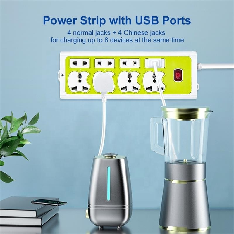 Newest Design Green Universal Electrical Power Strip Multi Extension 4 Way socket