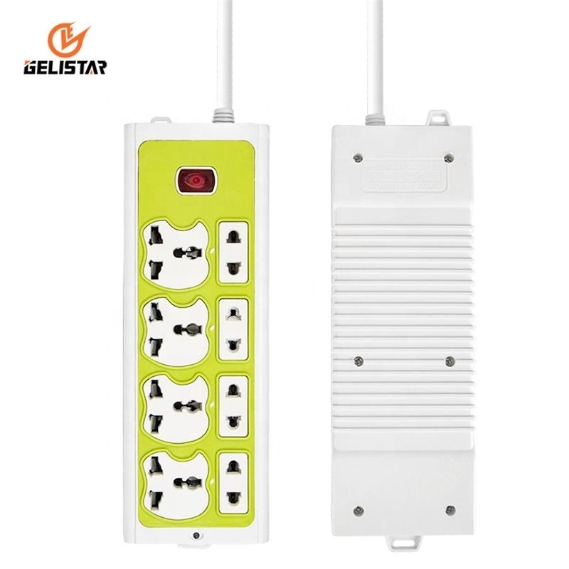 Newest Design Green Universal Electrical Power Strip Multi Extension 4 Way socket