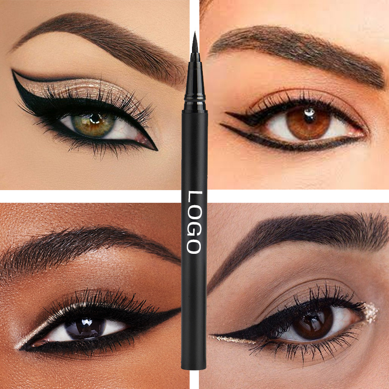 custom vegan cruelty free sticky black eyeliner tube waterproof long lasting eyeliner private label sticky black eyeliner pen