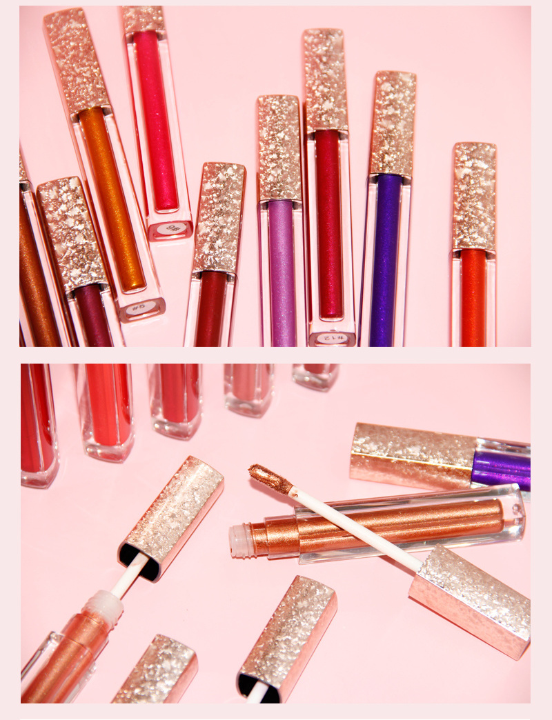 Glitter Lipstick Waterproof Long Lasting Metallic Lipgloss Makeup Vegan Glitter Lip Gloss