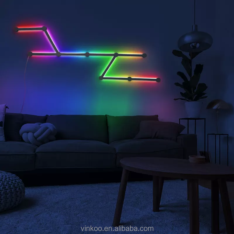 Music Sync Led Indoor Decorative Lights 9 Segmented DIY Glide Wall Lights  Smart RGB Gaming Hexagon Lights