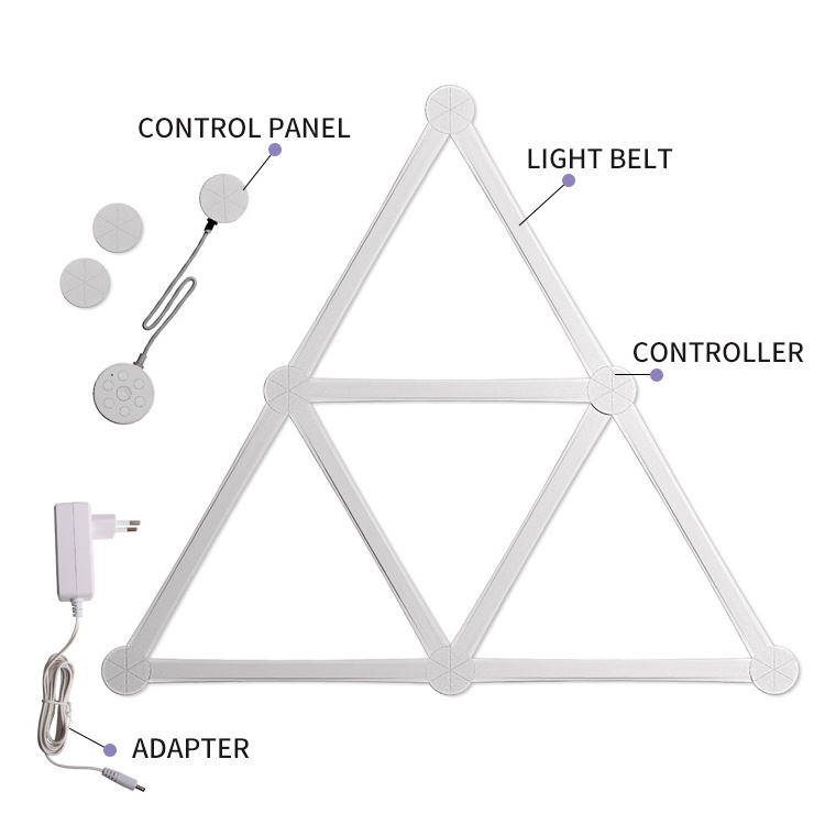 Smart APP Control Wall Light Bars Wifi RGB Gaming Hexagon Lights Music Rhythm Glide Wall Light