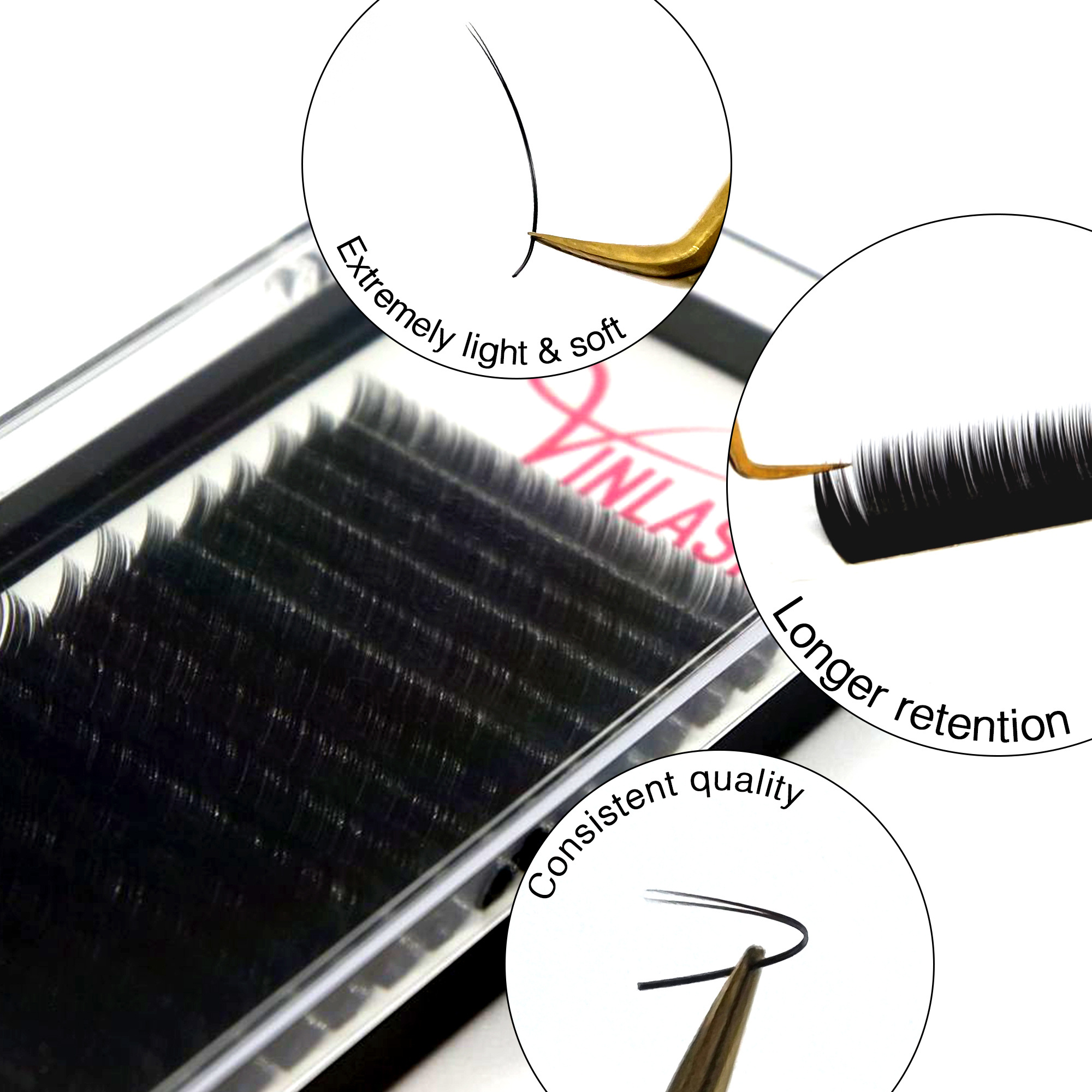 Wholesale Lashes Individual Good Price Volume Eyelash Extensions 0.05 0.07 C D Korean PBT Customized Private Label Mink Lashes