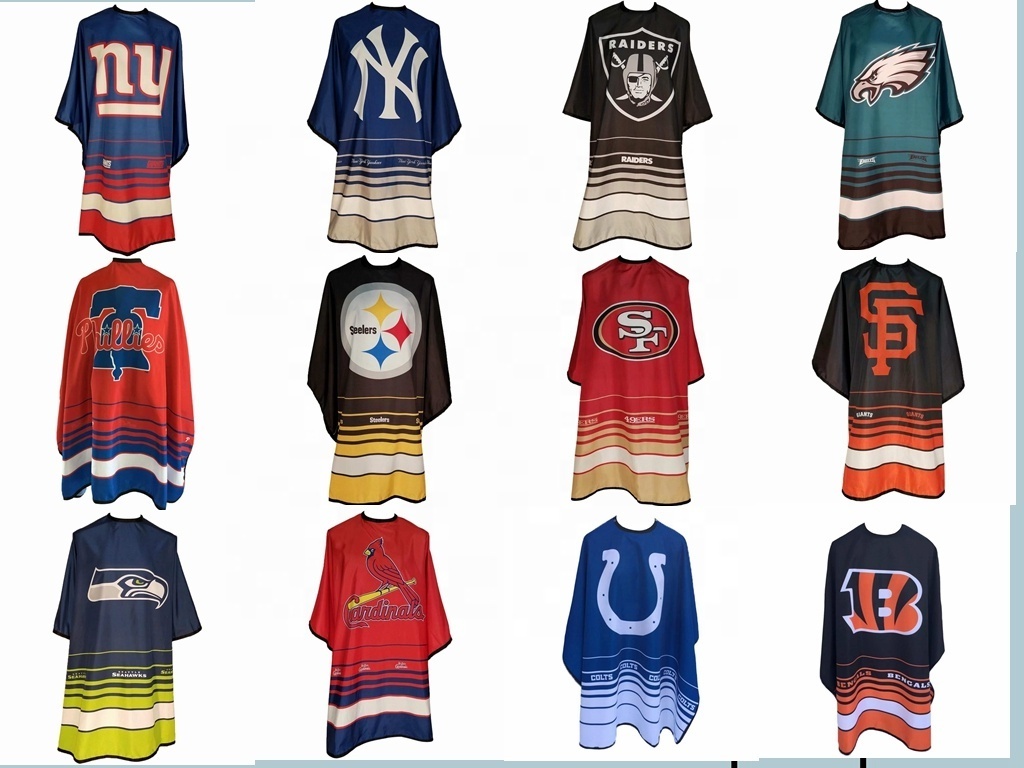 NFL & NBL Barbers Cutting Cape  Wholesale custom designer hair cutting cape