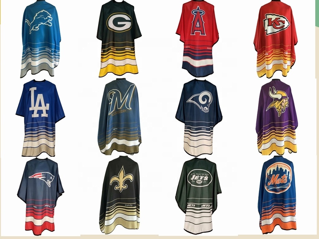 NFL & NBL Barbers Cutting Cape  Wholesale custom designer hair cutting cape