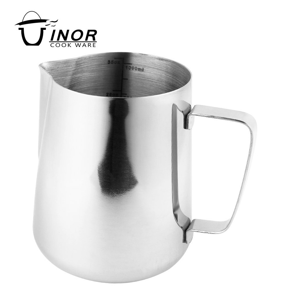 Factory wholesale different sizes latte art pitcher stainless steel milk jug for coffee milk frothing pitcher tools