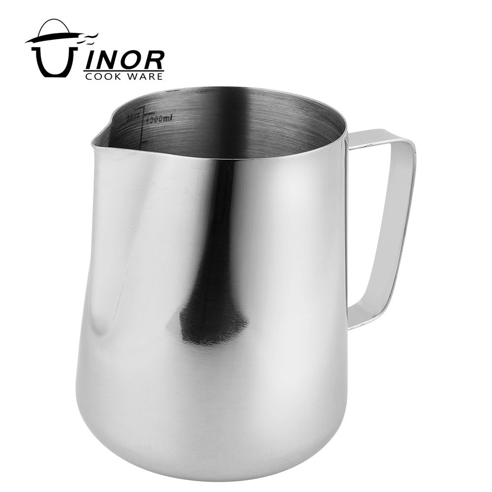 Factory wholesale different sizes latte art pitcher stainless steel milk jug for coffee milk frothing pitcher tools