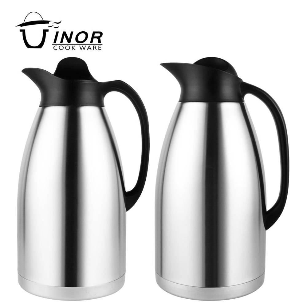 Stainless steel coffee pot thermal coffee carafe - double walled vacuum insulated flask thermos jug