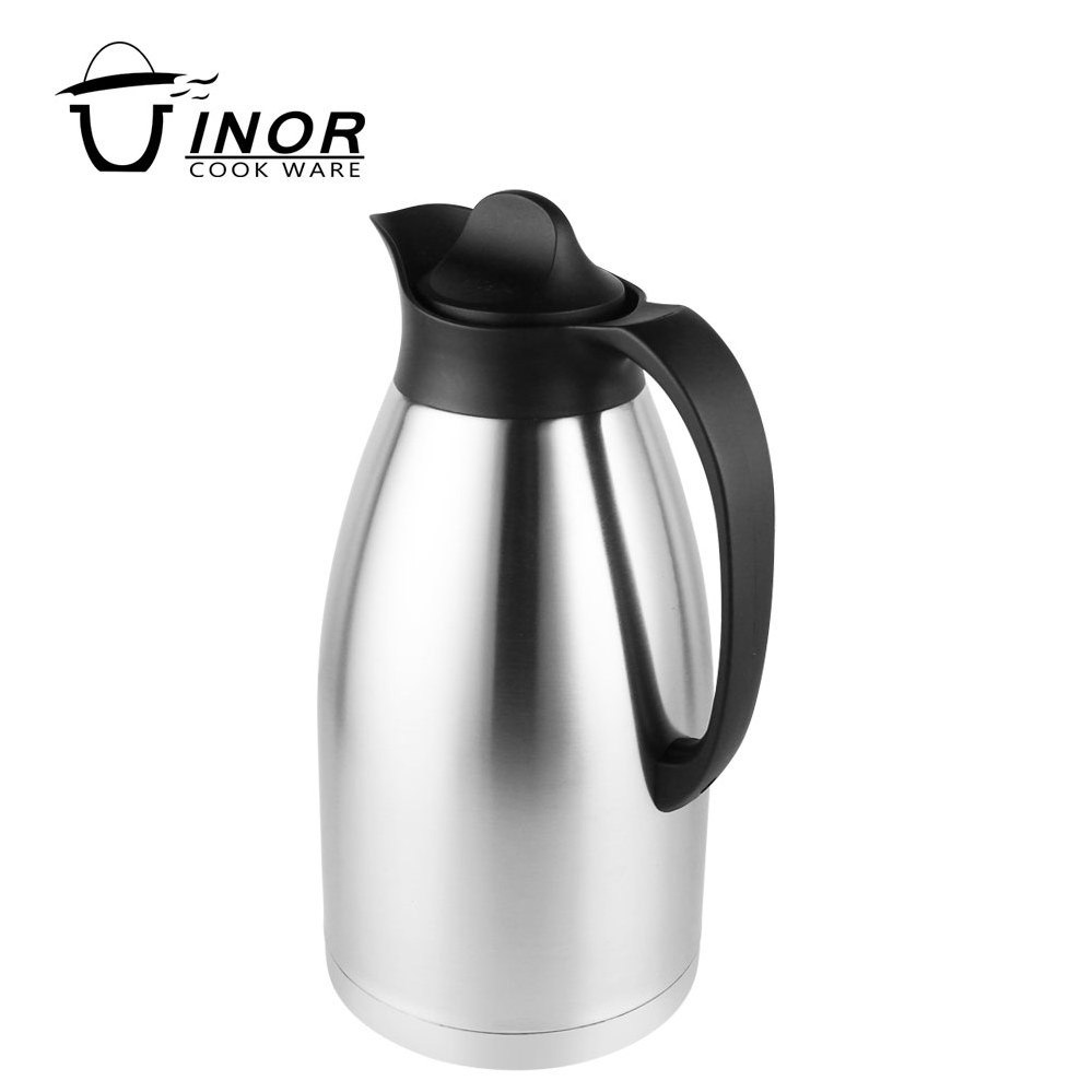 Stainless steel coffee pot thermal coffee carafe - double walled vacuum insulated flask thermos jug