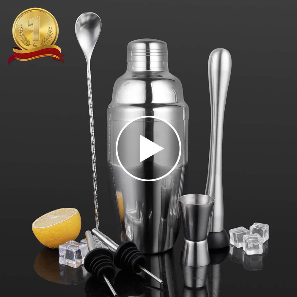 wholesale bar ware mixing tool customized cocktail shaker with stainless steel