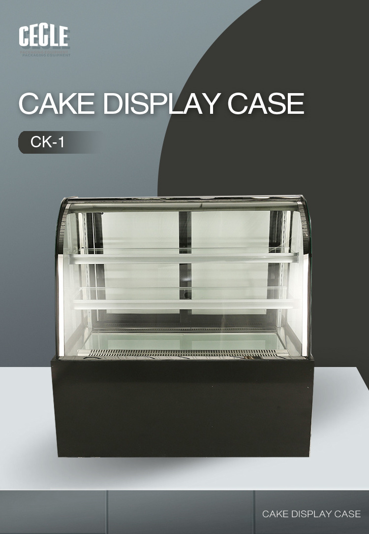 Arc stainless steel black and white cake, fruit, fresh, pizza, hamburger display case,show case display glass,refrigerated displ