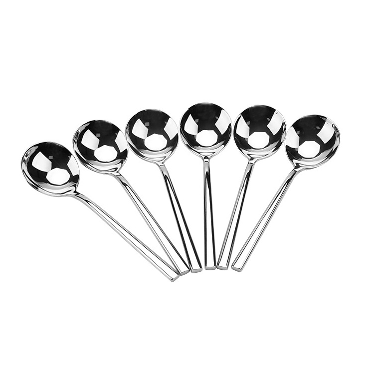 Wholesale cheap customizable sturdy and durable stainless steel round soup spoon