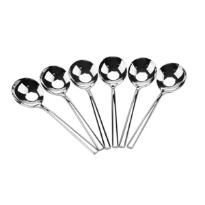 Wholesale cheap customizable sturdy and durable stainless steel round soup spoon