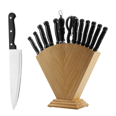 Professional Kitchen Knives Block Set Stainless Steel Blade Knife Set with Wooden Block