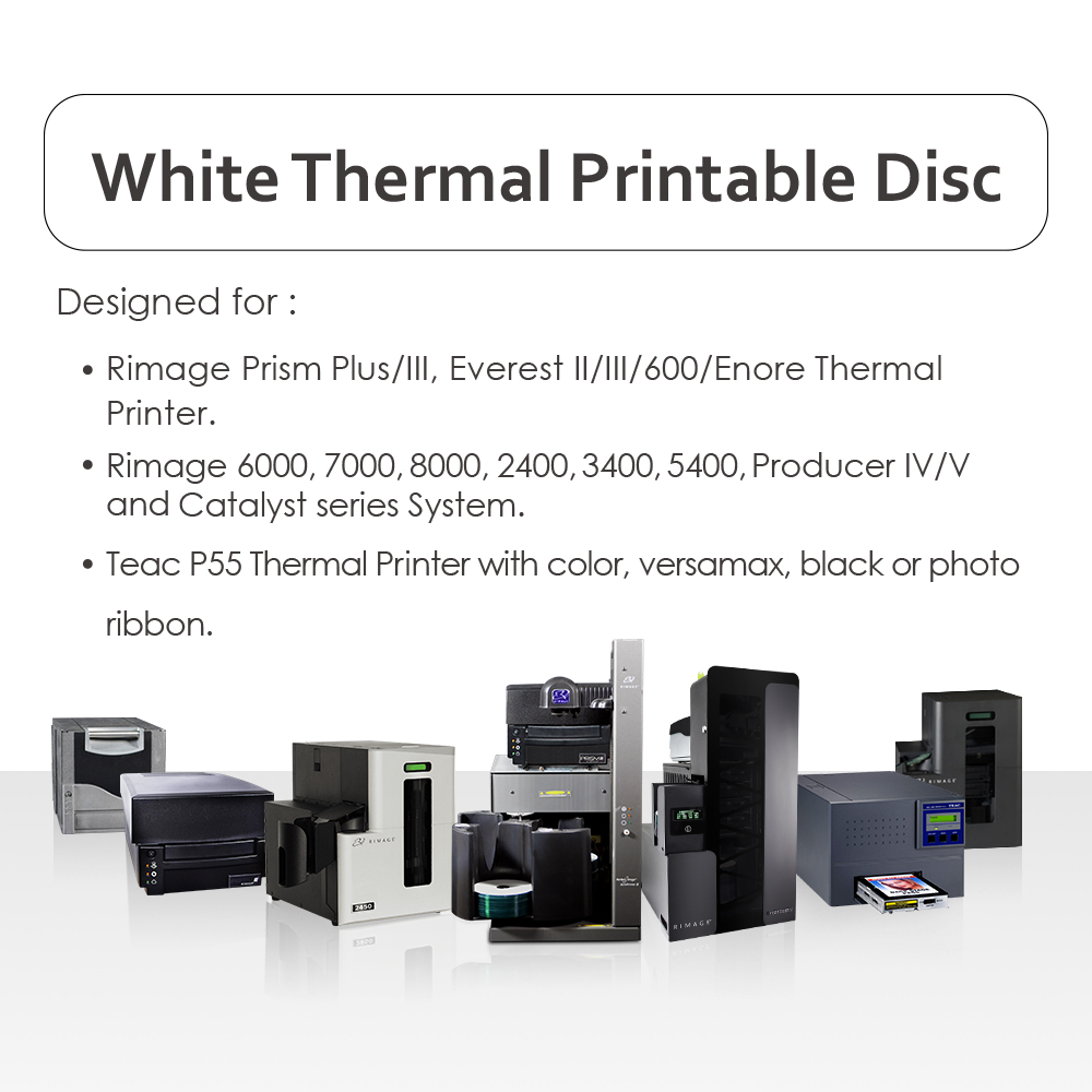 PlexDisc CD-R 700MB 52X White Thermal Hub Printable - 100 Disc Spindle