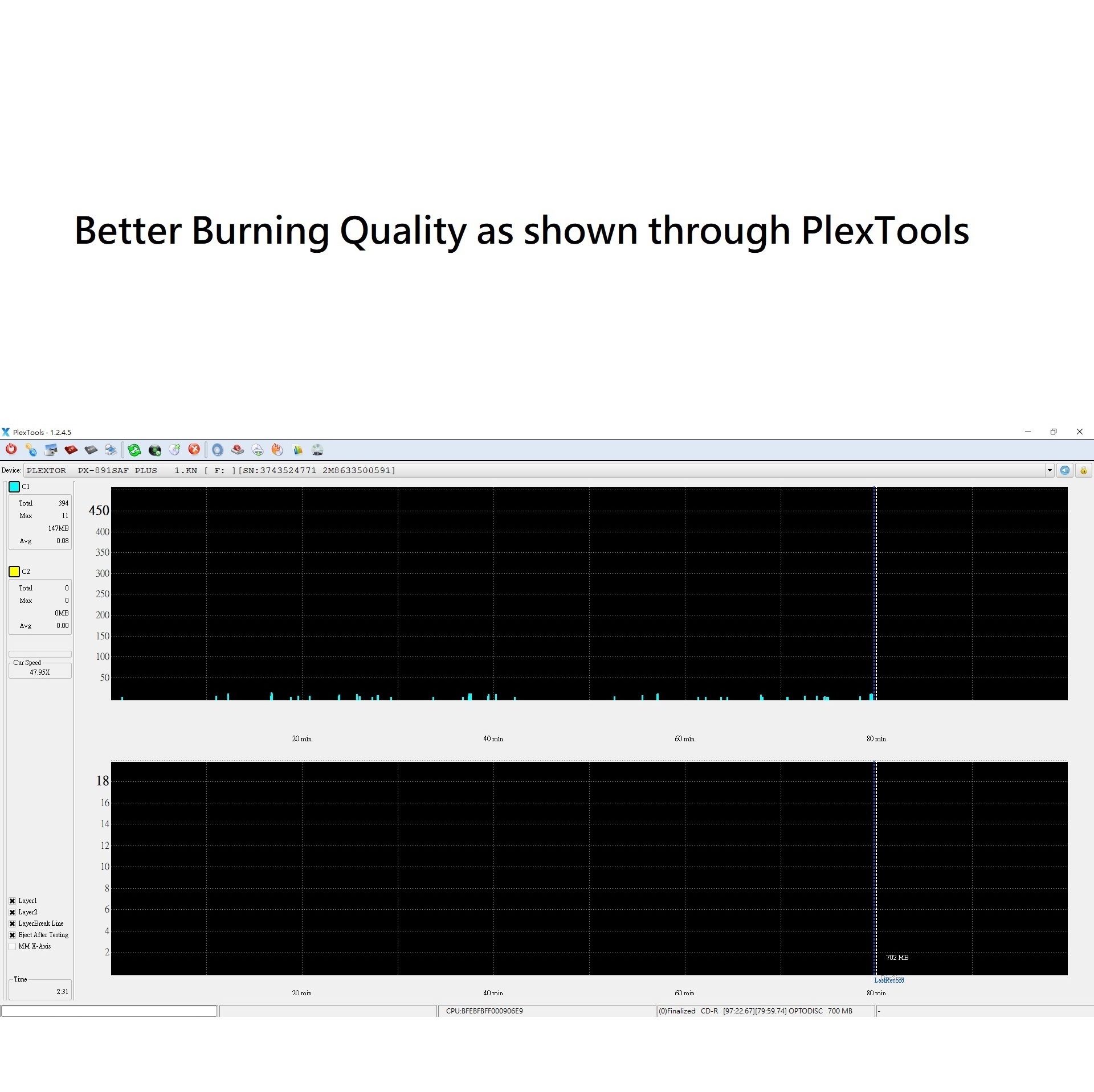 PlexDisc CD-R 700MB 52X White Thermal Hub Printable - 100 Disc Spindle