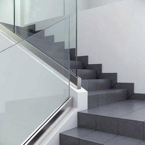 Wholesale 304 316 Customized Frameless Balustrade Balcony  Staircase Aluminum U Channel  Glass  Railing