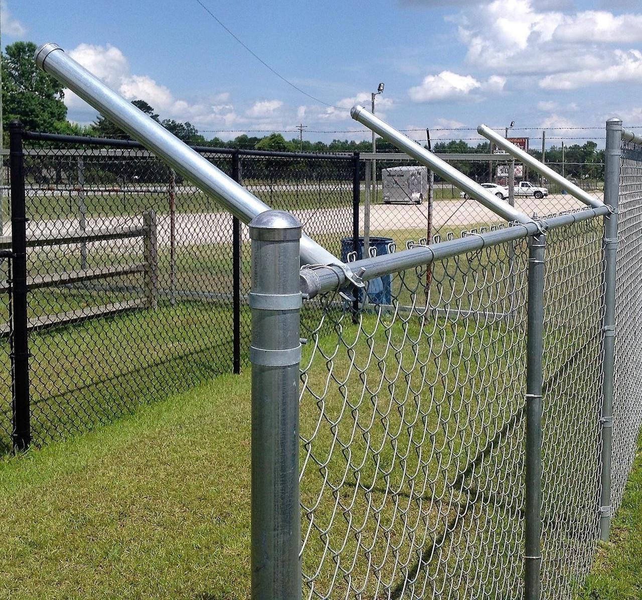 8ft 6 gauge black chain link fence extensions